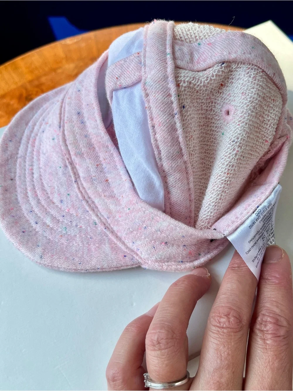 Nike Baby French Terry Knit Cotton Cap in “Speckled Pink Foam”